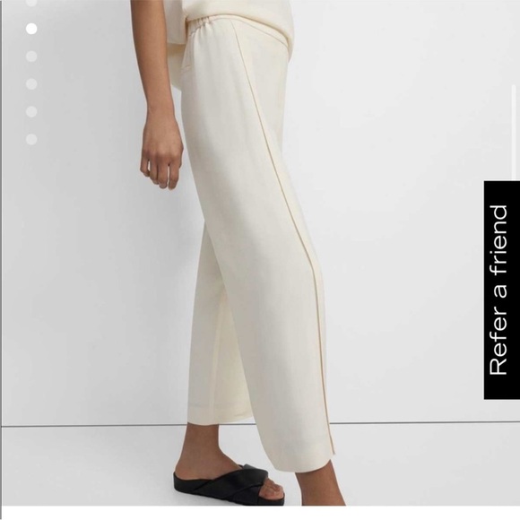 $285 Theory Cream Wide Leg Pants size 2 - Picture 3 of 7